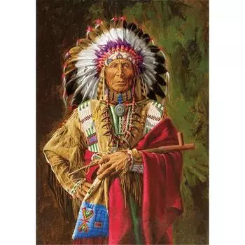 Полный 5D Diy Алмазная картина Примитивный племенной человек Вышивка крестиком Домашний декор Подарок ручной работы 25x30cm