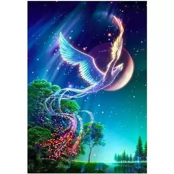 Полный 5D Diy Алмазная картина Призрачный цветной птицы Вышивка крестом Домашний декор Подарок ручной работы 25x30cm
