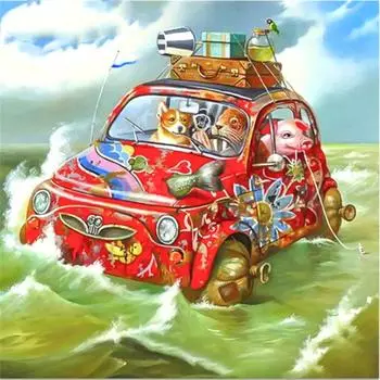 Полный 5D Diy Алмазная картина Проблемная крысиная семья Вышивка крестом Домашний декор Подарок ручной работы 25x25cm