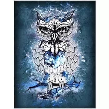 Полный 5D Diy Алмазная картина Простое искусство Сова Вышивка Крестом Домашний декор Подарок ручной работы 25x30cm
