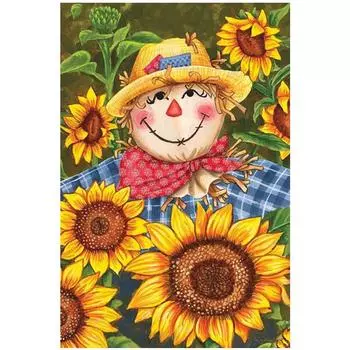 Полный 5D Diy Алмазная картина Пугало цветок Алмазная вышивка Крест Стежок Главная Декор Ручная работа 25x30cm