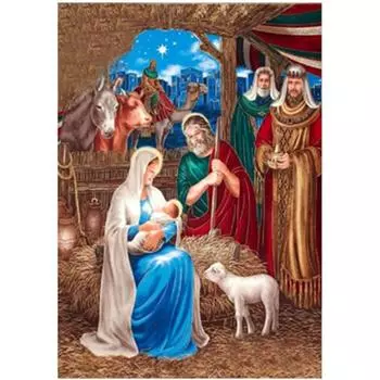 Полный 5D Diy Алмазная картина Религиозный идол Вышивка Крестом Домашний декор Ручной подарок 20X25CM