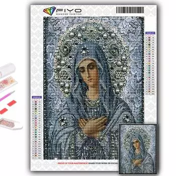 Полный 5D Diy Алмазная картина Религия 5D Алмазная картина Full Round 20X30CM