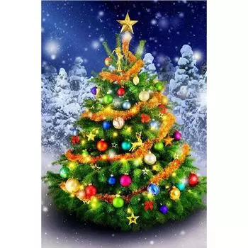 Полный 5D Diy Алмазная картина Рождественская елка Алмазная вышивка Полный вышивки крестом Домашний декор Подарок ручной работы 20x30cm