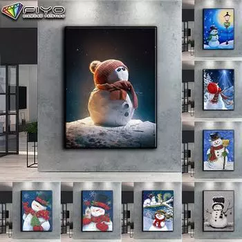 Полный 5D Diy Алмазная картина Рождественская елка Санта-Снеговик 5D Алмазная картина Full Round 20X30CM