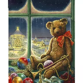 Полный 5D Diy Алмазная картина Рождественский медведь Вышивка Крестом Домашний декор Ручной подарок Подарок 25x30cm