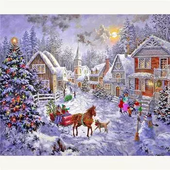 Полный 5D Diy Алмазная картина Рождество Алмазная вышивка Крест Стежок Главная Декор Ручной подарок 25x30cm