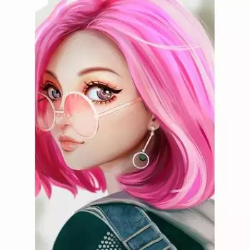 Полный 5D Diy Алмазная картина Рыжая девушка Алмазная вышивка Полный набор аниме Наборы для вышивки крестом Домашний декор Подарок ручной работы Round 20x30cm