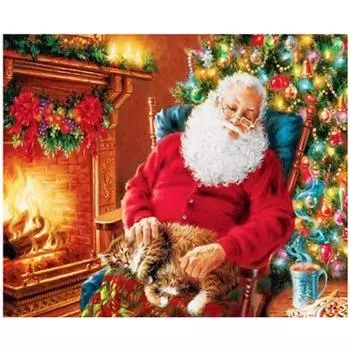 Полный 5D Diy Алмазная картина Санта Спящий Алмазная вышивка Крестом Домашний декор Подарок ручной работы 25x30cm