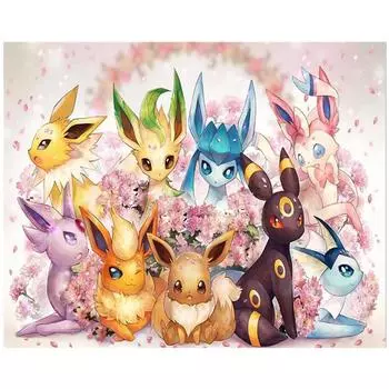 Полный 5D Diy Алмазная картина Семья Пикачу Алмазная вышивка Крестом Домашний декор Подарок ручной работы 25x30cm