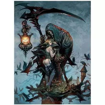 Полный 5D Diy Алмазная картина Серп Дьявол Вышивка Крестом Домашний Декор Ручной Подарок 20X25CM