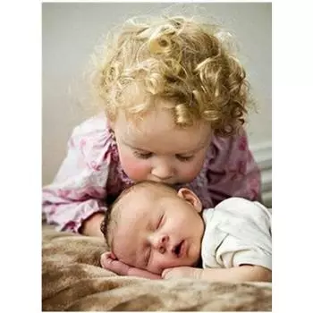 Полный 5D Diy Алмазная картина Сестра Поцелуй Вышивка Крестом Домашний Декор Ручной Подарок 25x30cm