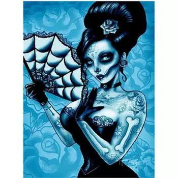 Полный 5D Diy Алмазная картина Сексуальный Череп Женщина Вышивка Крестом Домашний Декор Ручной Подарок 20X25CM