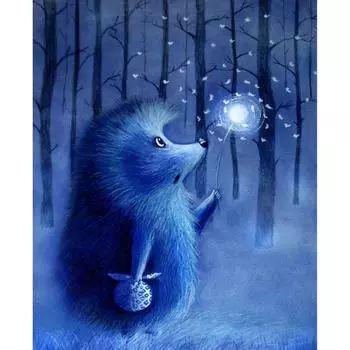 Полный 5D Diy Алмазная картина Синий хомяк Алмазная вышивка Полный лежал вышивка крестом Домашний декор Подарок ручной работы 20x30cm