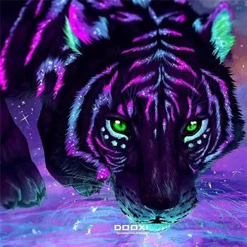 Полный 5D Diy Алмазная картина Синий Полосатый Тигр Вышивка Крестом Домашний Декор Ручной Подарок 25x25cm