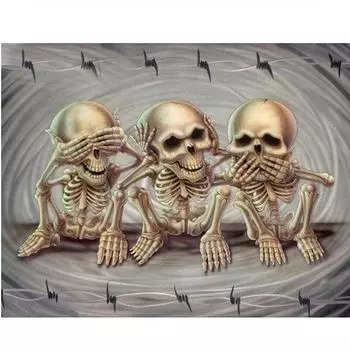Полный 5D Diy Алмазная картина Скелет Алмазная вышивка Полный лежал вышивка крестом Домашний декор Подарок ручной работы 20x30cm