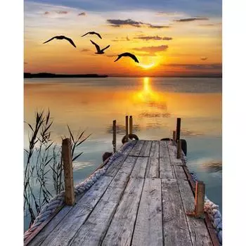 Полный 5D Diy алмазная картина «Сломанный мост на закате» Алмазная вышивка полная вышивка крестиком домашний декор подарок ручной работы 20x30cm