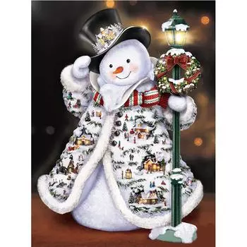 Полный 5D Diy Алмазная картина Снеговик Вышивка Крестом Домашний Декор Ручной Подарок 20X25CM