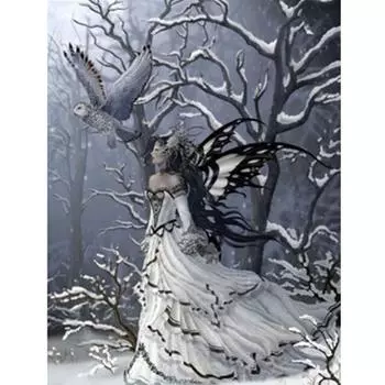 Полный 5D Diy Алмазная картина Снежная девушка Вышивка крестиком Домашний декор Ручной подарок Подарок 20X25CM