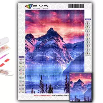 Полный 5D Diy Алмазная картина Снежная сцена 5D Алмазная картина Full Round 20X30CM