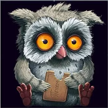 Полный 5D Diy Алмазная картина Сова ест печенье Алмазная вышивка Крестом Домашний декор Ручная работа 25x25cm