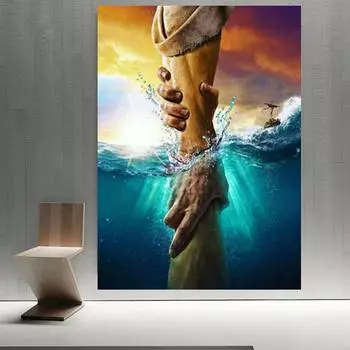 Полный 5D Diy Алмазная картина Спасение и Вера Алмазная вышивка Полный лежал вышивка крестом Домашний декор Подарок ручной работы Full Round 20x30cm