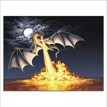 Полный 5D Diy Алмазная картина Spitfire Дракон Алмазная вышивка Полный вышивка крестом Домашний декор Подарок ручной работы 20x30cm