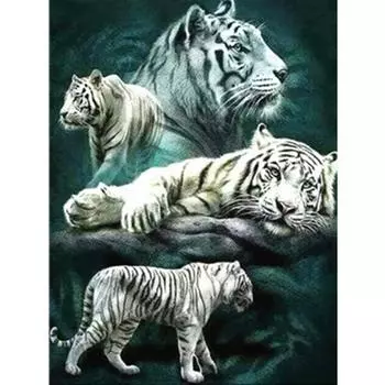Полный 5D Diy Алмазная картина Спящий Белый Тигр Вышивка Крестом Домашний Декор Ручной Подарок 25x30cm