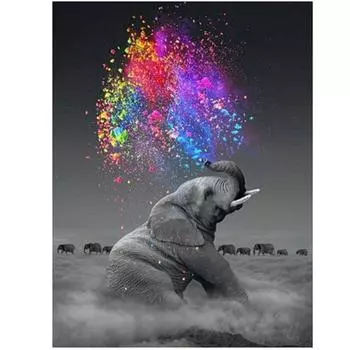 Полный 5D Diy Алмазная картина Спрей Слон Мозаика Вышивка Крестом Домашний Декор Подарок ручной работы 20X25CM