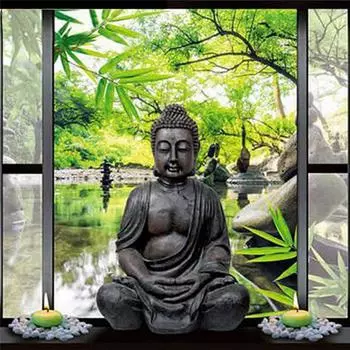 Полный 5D Diy Алмазная картина Статуя Будды Алмазная вышивка Крестом Домашний декор Подарок ручной работы 25x25cm