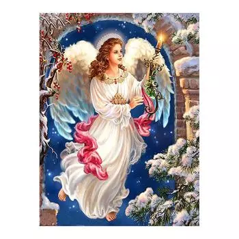 Полный 5D Diy Алмазная картина Свеча Ангел Девушка Вышивка Крестом Домашний Декор Ручной Подарок 20X25CM