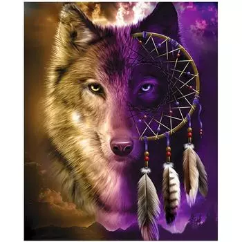 Полный 5D Diy Алмазная картина Свирепый волк Вышивка Крестом Домашний декор Ручной подарок Подарок 20X25CM