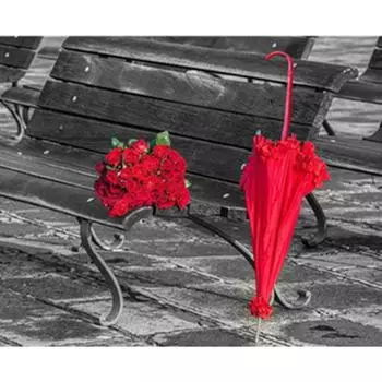 Полный 5D Diy Алмазная картина Табурет Роза Зонтик Вышивка Крестом Домашний Декор Подарок ручной работы 25x30cm