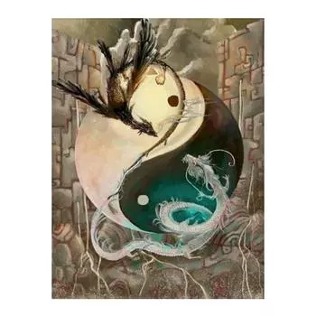 Полный 5D Diy Алмазная картина Тай Чи Сплетни Алмазная вышивка Полный лежал вышивка крестиком Домашний декор Подарок ручной работы 20x30cm