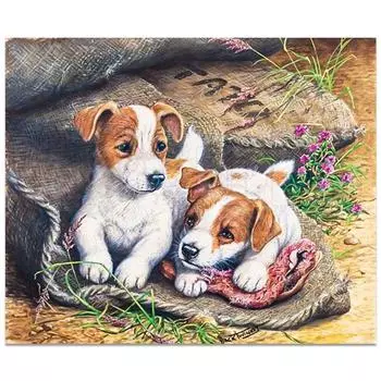 Полный 5D Diy Алмазная картина Тихий щенок Мозаика Вышивка Крестом Домашний Декор Подарок ручной работы 20X25CM