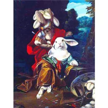 Полный 5D Diy Алмазная картина Травмированный кролик Вышивка Крестом Домашний декор Ручной подарок Подарок 20X25CM