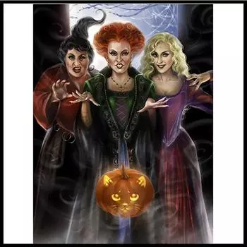 Полный 5D Diy Алмазная картина Три ведьмы Алмазная вышивка Полный лежал вышивка крестом Домашний декор Подарок ручной работы 20x30cm