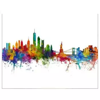 Полный 5D Diy Алмазная картина Творческий город Вышивка Крестом Домашний декор Ручной подарок Подарок 25x30cm