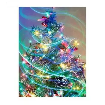 Полный 5D Diy Алмазная картина Украсьте рождественскую елку Вышивка крестом Домашний декор Ручная работа 25x30cm