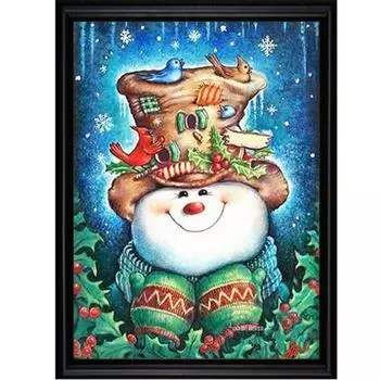 Полный 5D Diy Алмазная картина Улыбающийся Снеговик Мозаика Вышивка Крестом Домашний Декор Ручной Подарок 20X25CM
