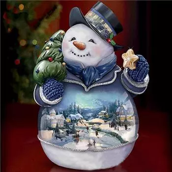 Полный 5D Diy Алмазная картина Веселый Снеговик Вышивка Крестом Домашний Декор Ручной Подарок 25x25cm