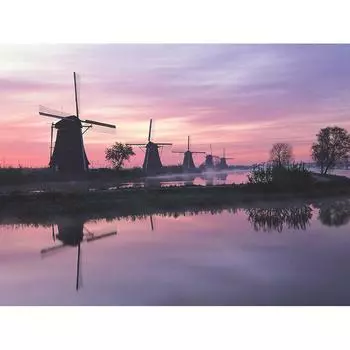 Полный 5D Diy Алмазная картина Ветряная мельница Пейзаж Мозаика Вышивка Крестом Домашний декор Ручная работа 25x30cm