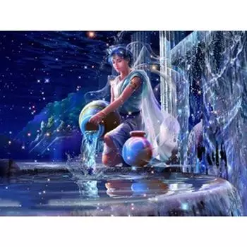 Полный 5D Diy Алмазная картина Водолей Вышивка Крест Стежок Главная Декор Ручной подарок Мозаика 25x30cm