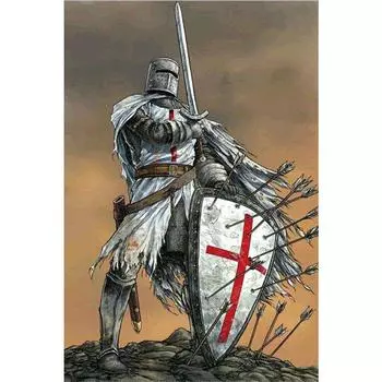 Полный 5D Diy Алмазная картина Воин Щит Алмазная вышивка Полный лежал вышивка крестом Домашний декор Подарок ручной работы 20x30cm