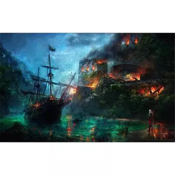 Полный 5D Diy Алмазная картина Война на море картина Вышивка крестом Домашний декор Подарок ручной работы 25x30cm