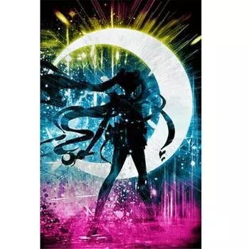 Полный 5D Diy Алмазная картина Волшебная девочка Алмазная вышивка Полный набор аниме Наборы для вышивки крестом Домашний декор Подарок ручной работы Round 20x30cm