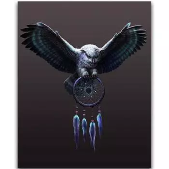 Полный 5D Diy Алмазная картина Волшебная сова колокольчики Вышивка крестом Домашний декор Подарок ручной работы 20X25CM