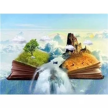 Полный 5D DIY Алмазная картина Воздушная книга Пейзаж Алмазная вышивка Мозаика Наборы вышивки крестом Домашний декор Подарки ручной работы Round 20x30cm