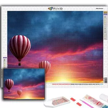 Полный 5D Diy Алмазная картина Воздушный шар 5D Алмазная картина Full Round 20X30CM