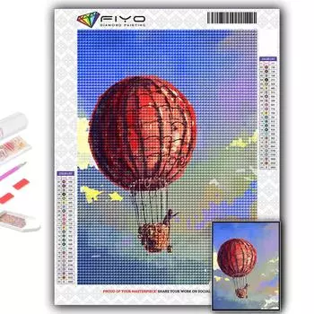 Полный 5D Diy Алмазная картина Воздушный шар 5D Алмазная картина Full Round 20X30CM